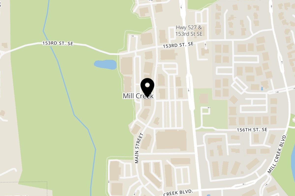 Map showing the location of Claypit Cuisine of India on 15418 Main St Suite M107 in Mill Creek